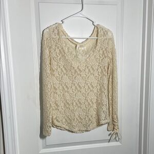 Anthropologie Cream Lace Blouse